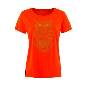 Lady T-shirt Owl orange